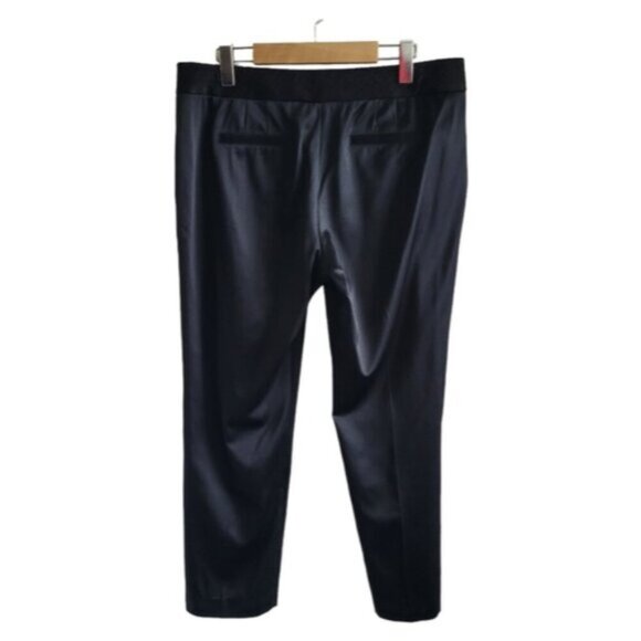 Tory Burch Black Silk Blend Geoff Straight Leg Pant Size 12 - Picture 2 of 9